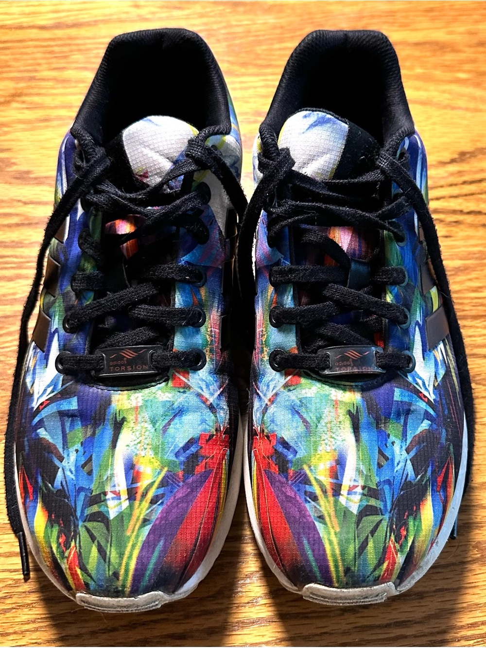 adidas Unisex Multicolor Sneakers with Blue & Red Abstract Print